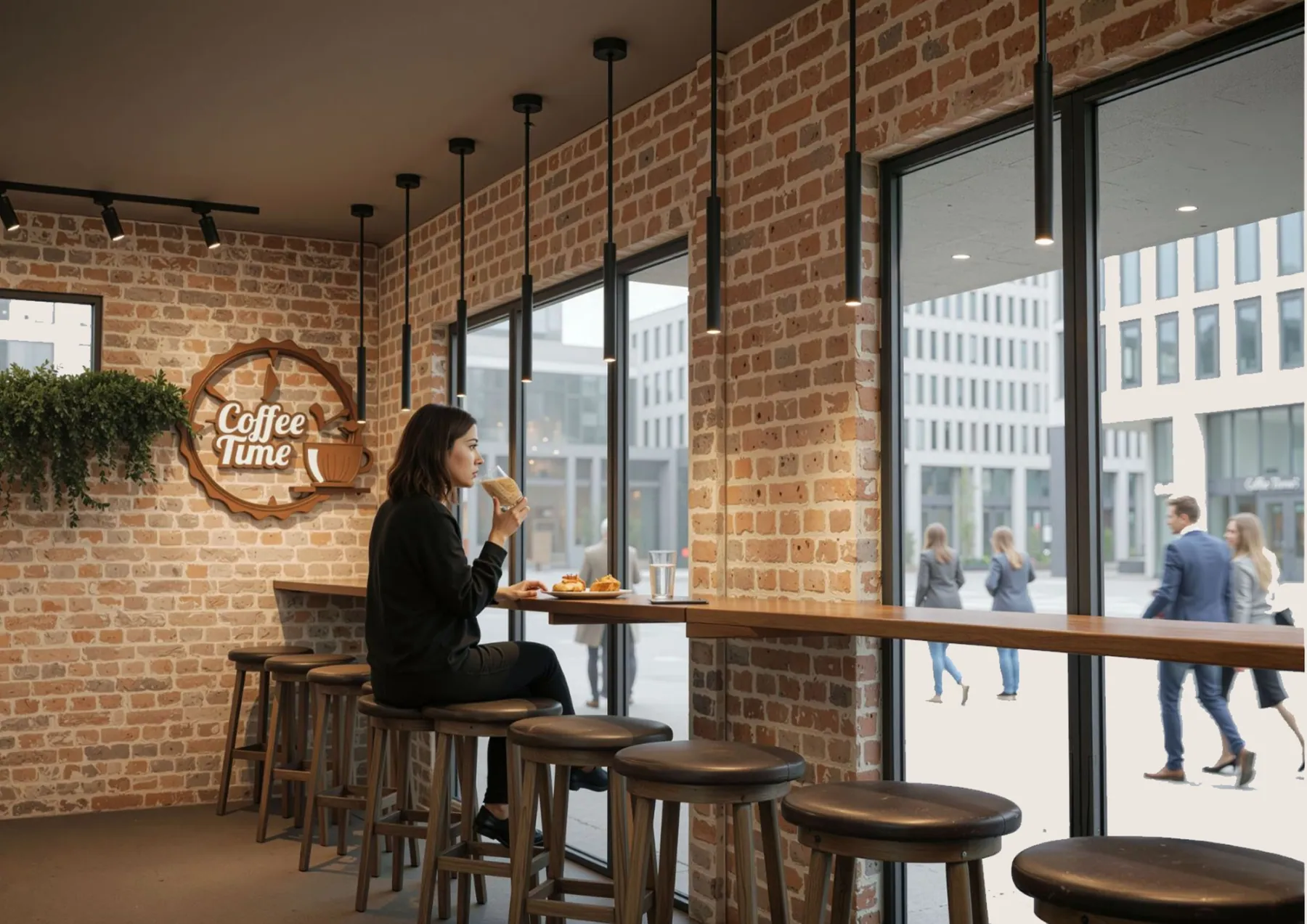 projekt kawiarni Brick and Bread Wrocław — Studio MK Wnętrza