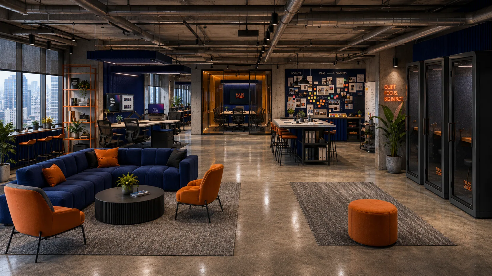 Puls Studio — projekt biura kreatywnego — Studio MK Wnętrza